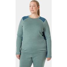 Femme - Vert Hauts de Couche de Base Helly Hansen Lifa Merino Midweight Crew Plus - Cactus Vert