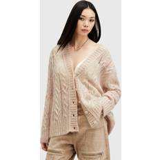 Beige Cardigans AllSaints Cable-Knit Regan Cardigan white