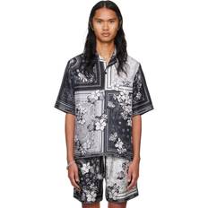 Amiri Clothing Amiri Black Bandana Floral Bowling Shirt Black