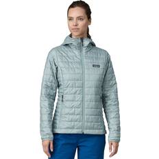 Turquoise - Women Jackets Patagonia Nano Puff Hooded Insulated Jacket Women's Thermal Blue