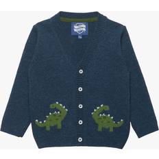 Cardigans Trotters Baby Dippy Dinosaur Cardigan, Navy Marl