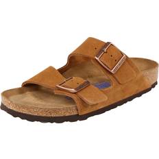 Birkenstock Arizona Soft Footbed Suede Leather Mink Narrow Fit Brown