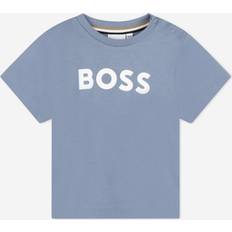 Cotton T-shirts BOSS BOSS Baby Boys Short Sleeve Logo T-shirt Blue, Blue, Months MONTHS