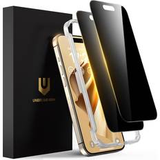 Unbreakcable Privacy Screen Protector for iPhone 15 Pro Max, Full Coverage Shatterproof Tempered Glass [True 28 Anti Spy] [9H Hardness] [Installation Frame] Private Protector for iPhone 6.7"-2 Pack
