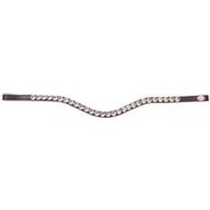 White Bridles Kavalkade Frontal for horse Diamond Marron