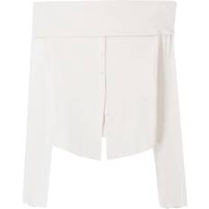 Bershka Bluse Bershka Maglietta - Offwhite