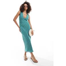 Abercrombie & Fitch Midi Dresses Abercrombie & Fitch V-Neck Midi Dress Floral Print Green