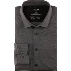 Olymp Luxor Shirt 24/Seven Print - Anthracite/Dark Grey