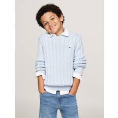 Tommy Hilfiger Boys Knitted Sweaters Tommy Hilfiger Boys' Kids' Cable Knit Crewneck Sweater Blue Breezy Blue