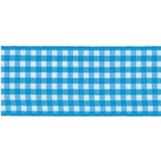 Peacock Blue Gingham Check Ribbon