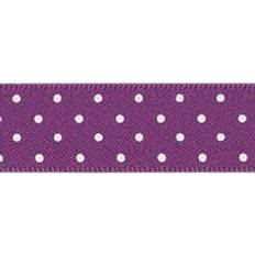 Berisfords PLUM Purple 15mm x 20m Micro Dots ribbon