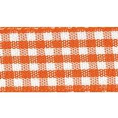 Berisfords ORANGE DELIGHT 15mm x 20m Gingham check ribbon Orange