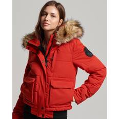 Bomber Jackets - Faux Fur Superdry Women's Women's Everest Bomber Jacket Red High Risk Red