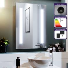 Nes Home Bathroom Led Mirror With Battery Powered Button Switch 500 x 700 mm