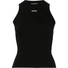 Off-White Tank Tops Off-White logo-embroidered ribbed tank top women Cotton/Elastane Black