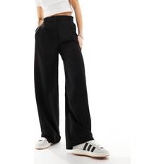 Monki High Waisted Wide Leg Tailored Trousers - Black