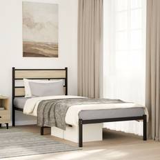 Beds & Mattresses vidaXL Metal Bed Frame Without Mattress Home Bed Base Sonoma Oak 100x200 cm