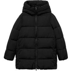 Mango Abbigliamento esterno Mango Anorak Matelassé Capuche Noir - Femme