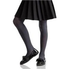 Collants SockShop Pair Grey Plain Bamboo Tights with Smooth Toe Seams Girls Years