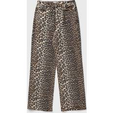 Dam - Multifärgade Jeans Ganni Print Denim Izey Leopard Jeans - Brun