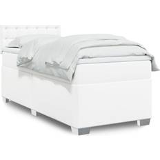 vidaXL Boxspringbett mit Matratze 90x200 cm Weiß Betten-Sets