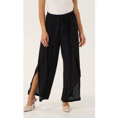 Cream Trousers & Shorts Cream Allie Wide Leg Cropped Trousers - Black