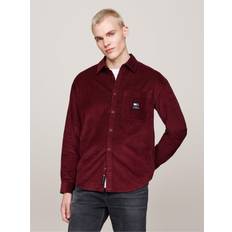 Oxford Shirts - Red Tommy Jeans Relaxed Fit Freizeithemd mit Kentkragen und Brusttasche in Bordeaux, Größe