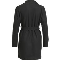 Halpa Takit Vila Takki ViCooley Collar Belt Coat - Musta