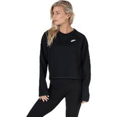 Nike Nsw Tech Fleece Crew Black, Female, Tøj, Skjorter, Sort