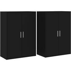 Møbler vidaXL Kommoder 2 Stk 60x31x84 cm Konstrueret Træ Sort Skænk