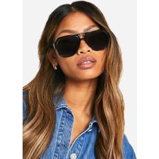 Sunglasses boohoo Womens Black Frame Aviator Sunglasses - Black