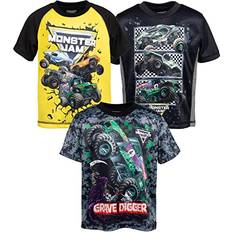 Children's Clothing Monster Jam Monster Jam Trucks Grave Digger Megalodon El Toro Loco Toddler Boys Pack T-Shirt Black/Yellow 5T