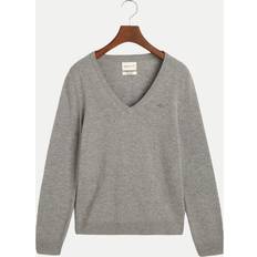 Gant Women Jumpers Gant Women Extra Fine Lambswool V-Neck Sweater