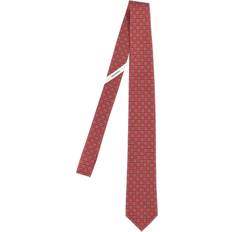 Herren - Rot Krawatten Ferragamo Men Gancini print silk tie Red