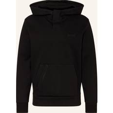 BOSS Cotton-blend hoodie with mirror-effect logo