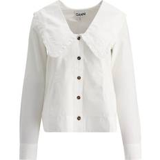 Ganni Woman Shirts Ganni Organic Cotton-Poplin Shirt 36/UK White