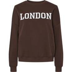 Brun - Dame - Sweatshirts Sweatere Pieces Sasie Sweatshirt - Chicory Coffee/White London