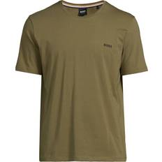 Elastane/Lycra/Spandex T-shirts BOSS Men's Stretch Cotton T-Shirt With Embroidered Logo Green