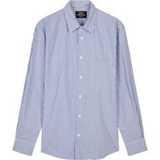 Mads Nørgaard Skjortor Mads Nørgaard Mads Nørgaard Copenhagen Organic Cotton Poplin Sune Shirt Herr Långärmade Skjortor Från Magasin Blå Hvid Striber