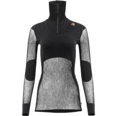 Aclima Womens Woolnet Polo With Zip - Jet Black