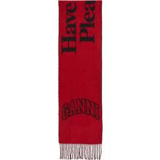 Red - Women Scarfs Ganni Women's Narrow Scarf Please Recycle Winery One