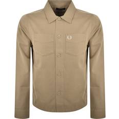 Fred Perry Mørk beige overskjorte twill-Neutral