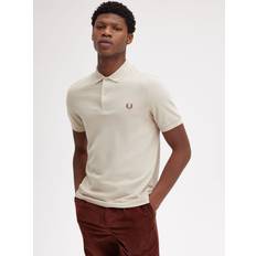 Marrone - Uomo Polo Fred Perry Men's Plain Polo Shirt - Beige