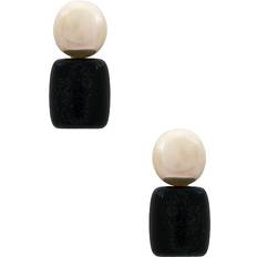 Lele Sadoughi Pebble Stud Earrings in Black & White