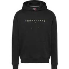 Maglioni Tommy Jeans Regular Linear Gold Pullover Hoodie Black