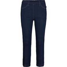 6XL - Women Jeans LauRie Cropped Jeans, female, Blue, Pure Regular Crop Denim Trousers