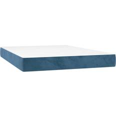 Gemiddeld Boxspring Matrassen vidaXL Pocketveringmatras 140x210x20 cm Fluweel Donkerblauw