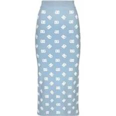 Dolce & Gabbana Blue Skirts Dolce & Gabbana Midi Skirts, female, Blue, Skirt with monogram