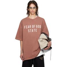 Fear of God ESSENTIALS Burgundy Crewneck T-shirt CRIMSON