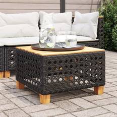 Træ Haveborde vidaXL Havebord 55x55x36 cm Polyrattan Og Akacietræ Sort